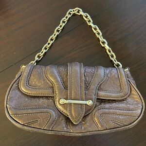 Authentic BOTKIER Mini Brown Bronze Shimmer Chain Handbag Purse